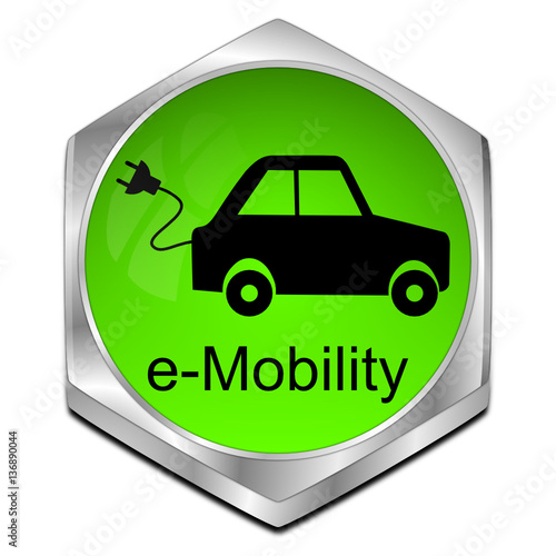 e-Mobility Button - 3D illustration