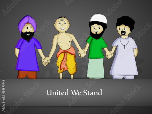 Illustration of Indian people of different culture