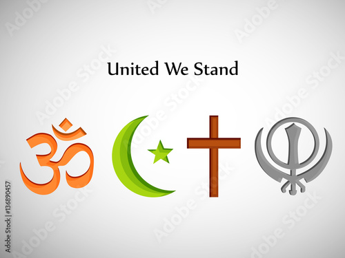 Illustration of religious symbols of different culture