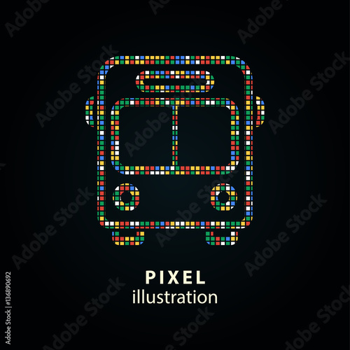 Bus - pixel illustration.