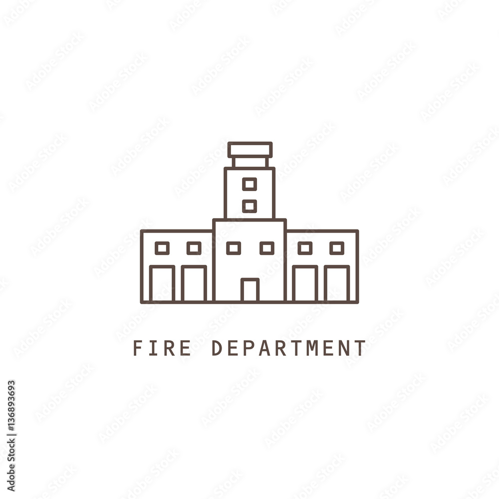 Icon firehouse. Vector illustration.