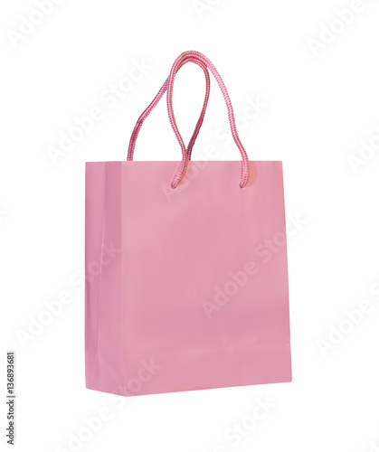 Pink shopping paper bag