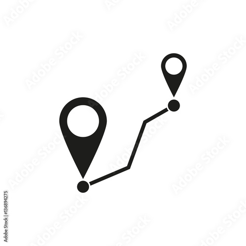Path icon. Way, road, route, track symbol. Flat design. Stock - Vector illustration