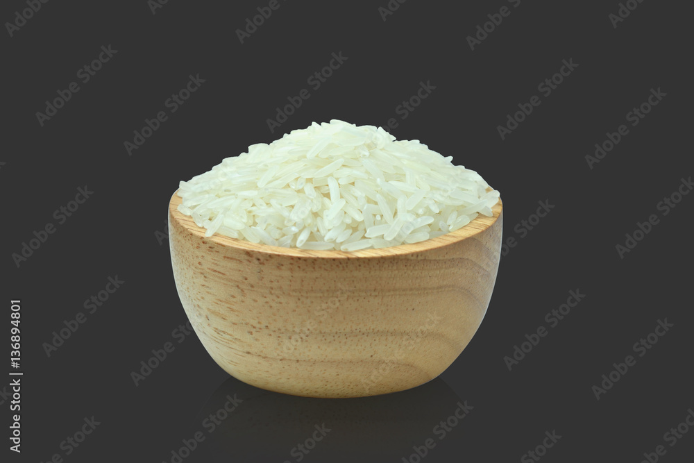 rice in a bowl isolated on gray background rice in a bowl isolated on gray background