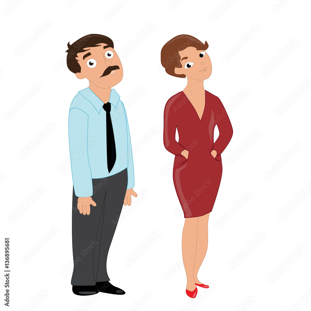 full length picture of a young man and woman isolated on white background full length picture of a young man and woman isolated on white background