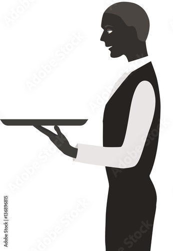 Waiter with a tray
