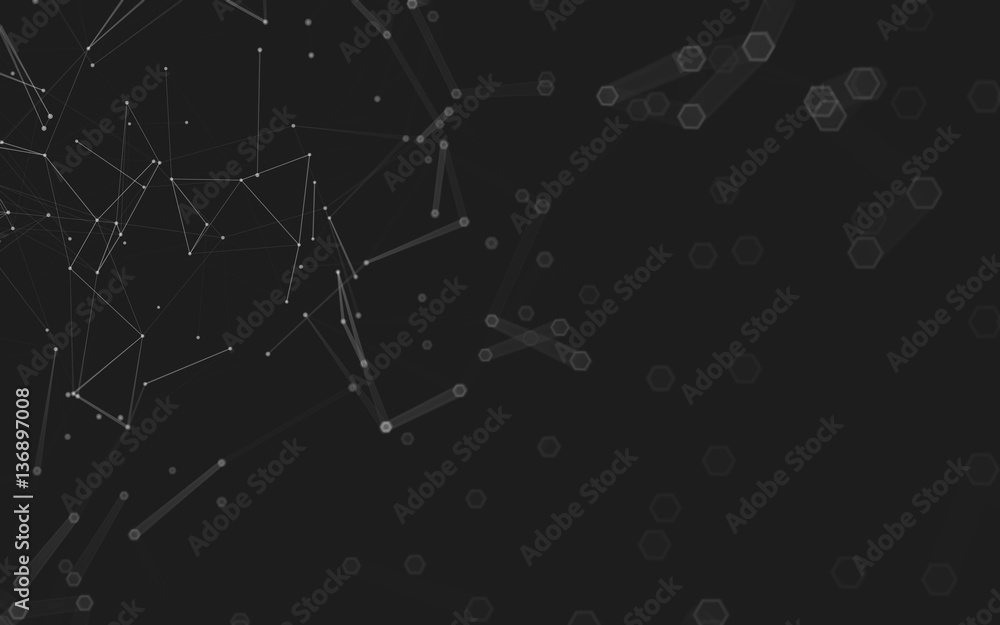 Fototapeta premium Abstract polygonal space low poly dark background, 3d rendering