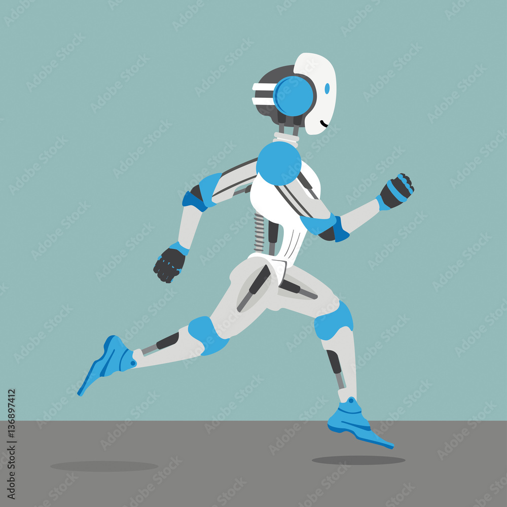 Cartoon Running Robot