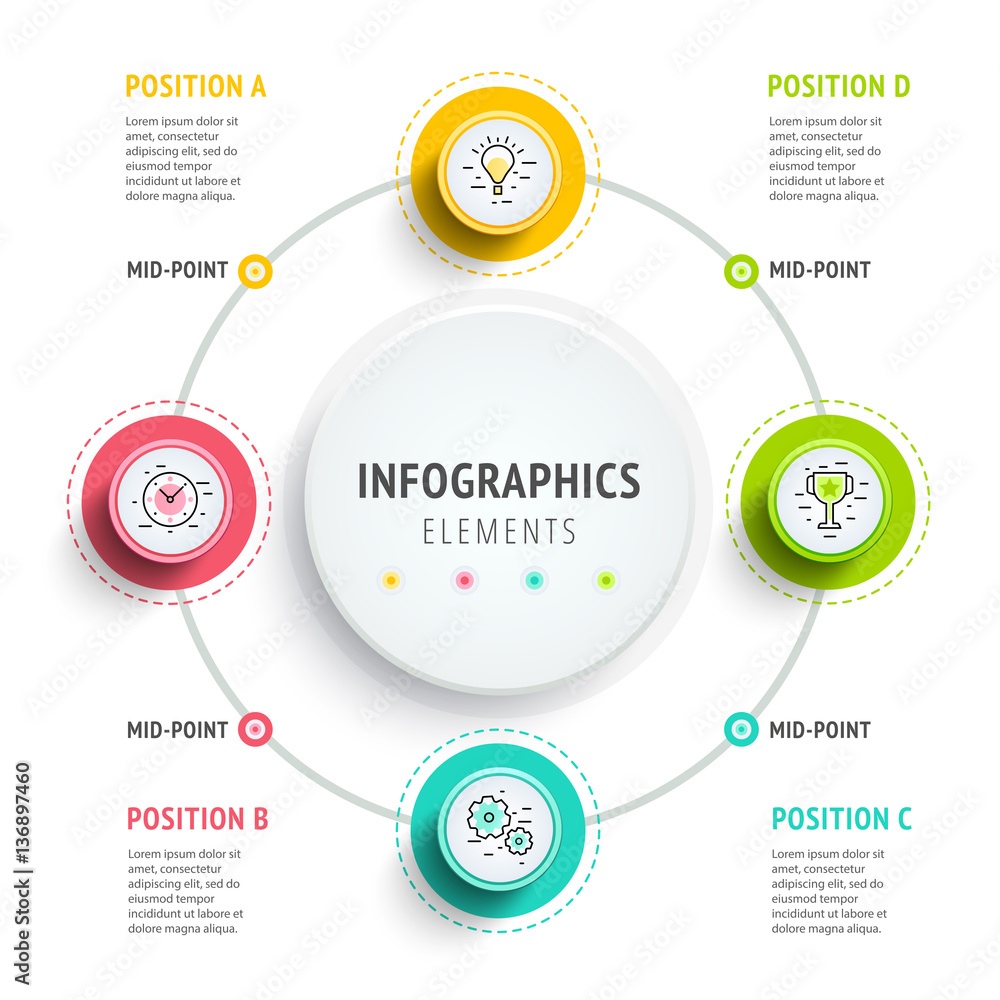 Obraz premium Circle infographics elements design. Abstract business workflow