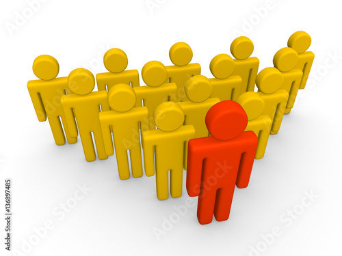 Group of 3d people with lea...