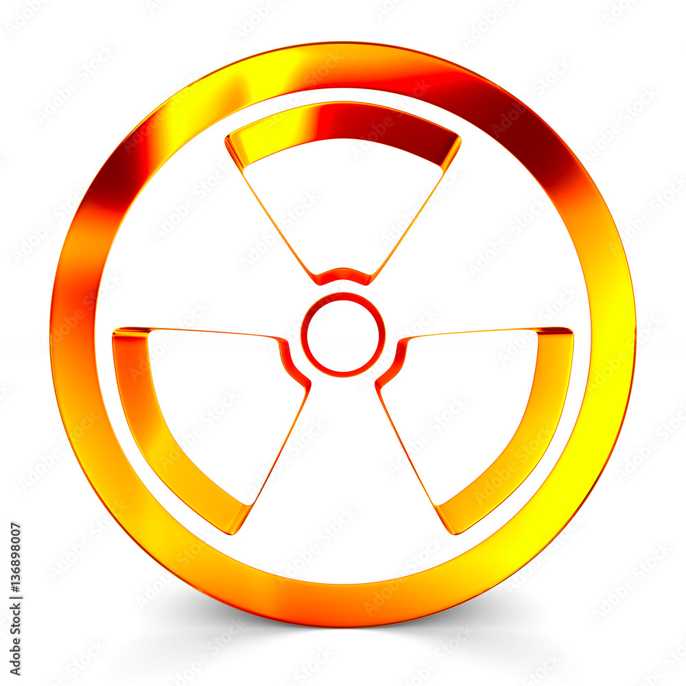 radiation symbol on white. Isolated 3D image radiation symbol on white. Isolated 3D image