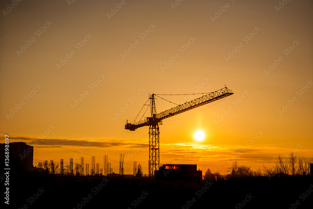 Sunset in idustrialized are of city Sunset in idustrialized are of city