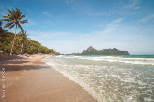 Ao Manao Beach Surrounded By Limestone Hills Emerging from the Sea near Town of Prachuap Khiri Khan, Thailand