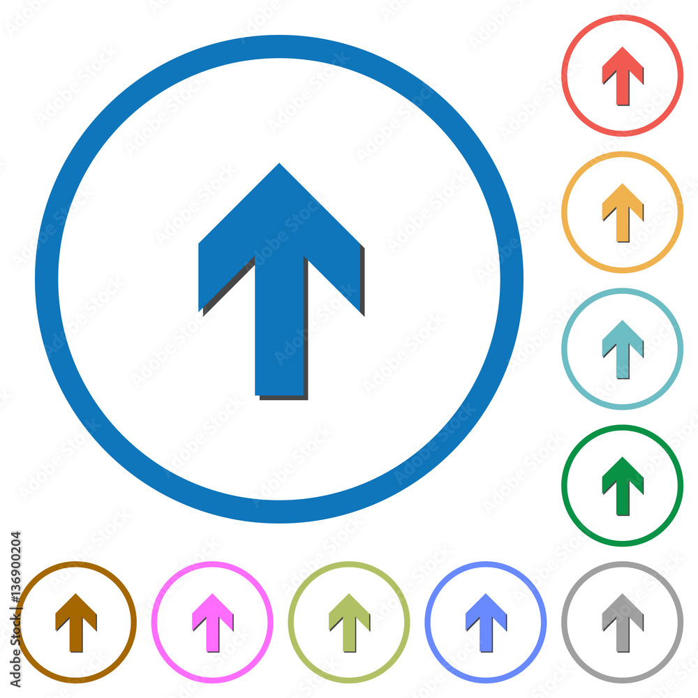 Up arrow icons with shadows and outlines Up arrow icons with shadows and outlines