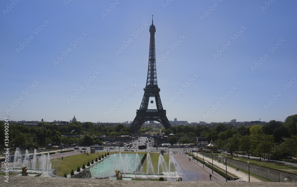 The Eiffel Tower in Paris . Summer