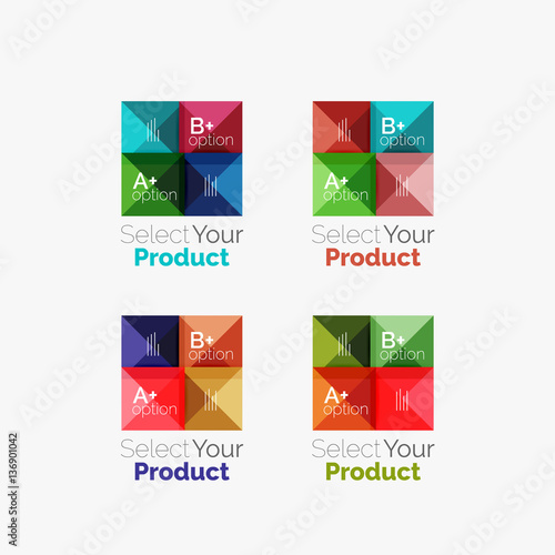 Free Download Set of square abstract background templates or infographics - GFXLoad