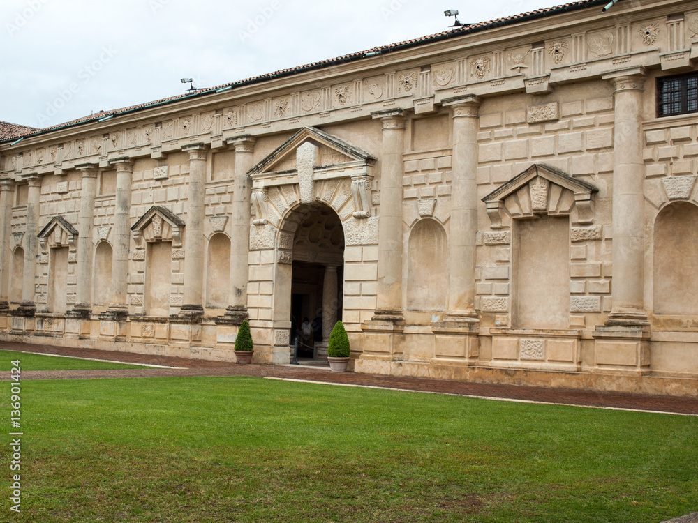 Obraz premium Palazzo Te in Mantua is a major tourist attraction. The palace was built in the mannerist architectural style for Federico II Gonzaga, Marquess of Mantua. Italy 