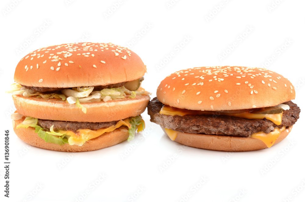 Hamburger on a white background Hamburger on a white background