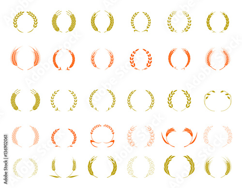Wheat ear symbols for logo design.