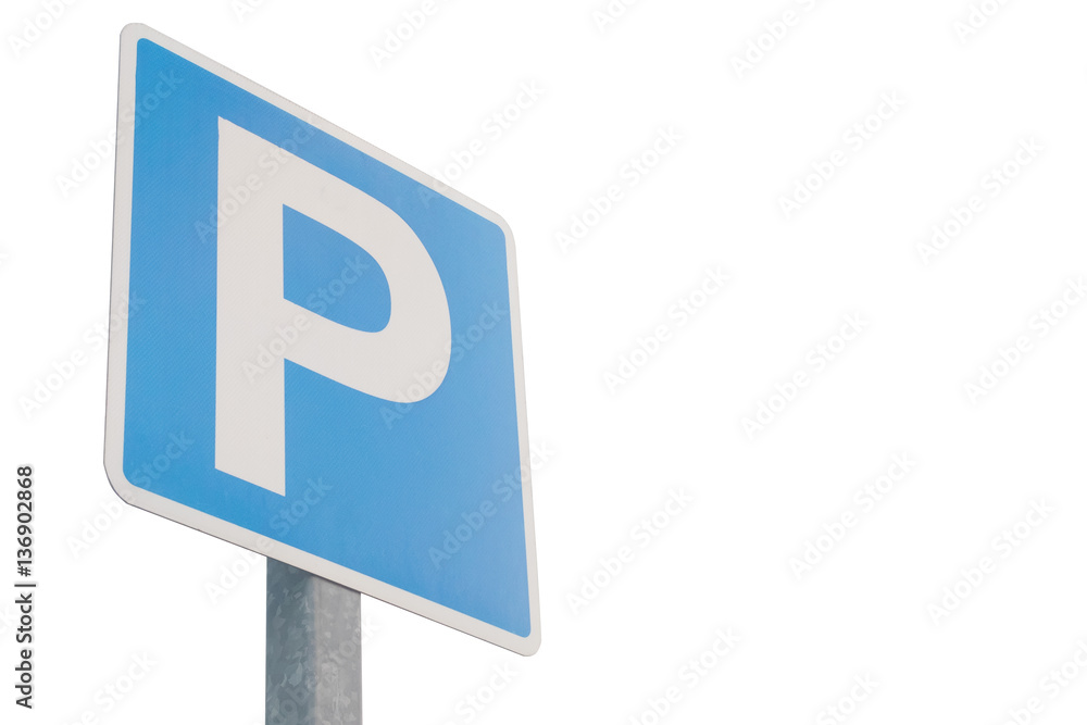 Parking sign isolated on white background. Parking sign isolated on white background.