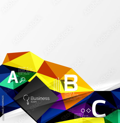 Triangle mosaic vector abstract template