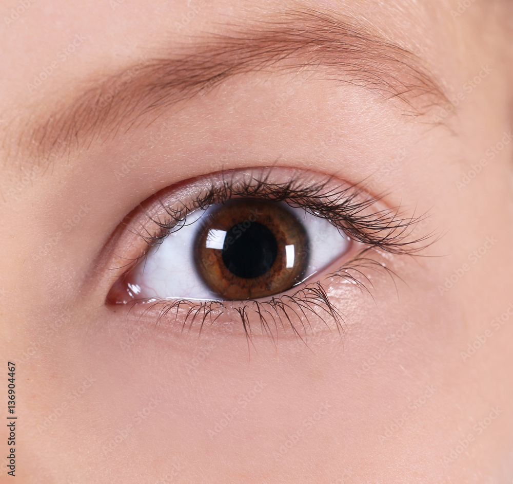 Obraz premium Brown-eyed little girl, closeup