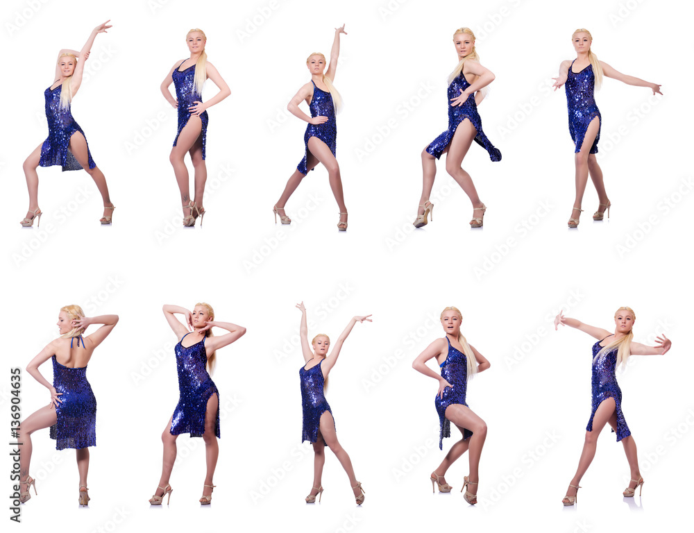 Woman dancing isolated on the white Woman dancing isolated on the white