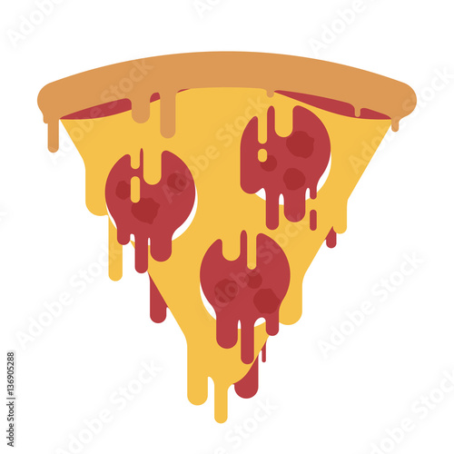 Melting sliced pizza