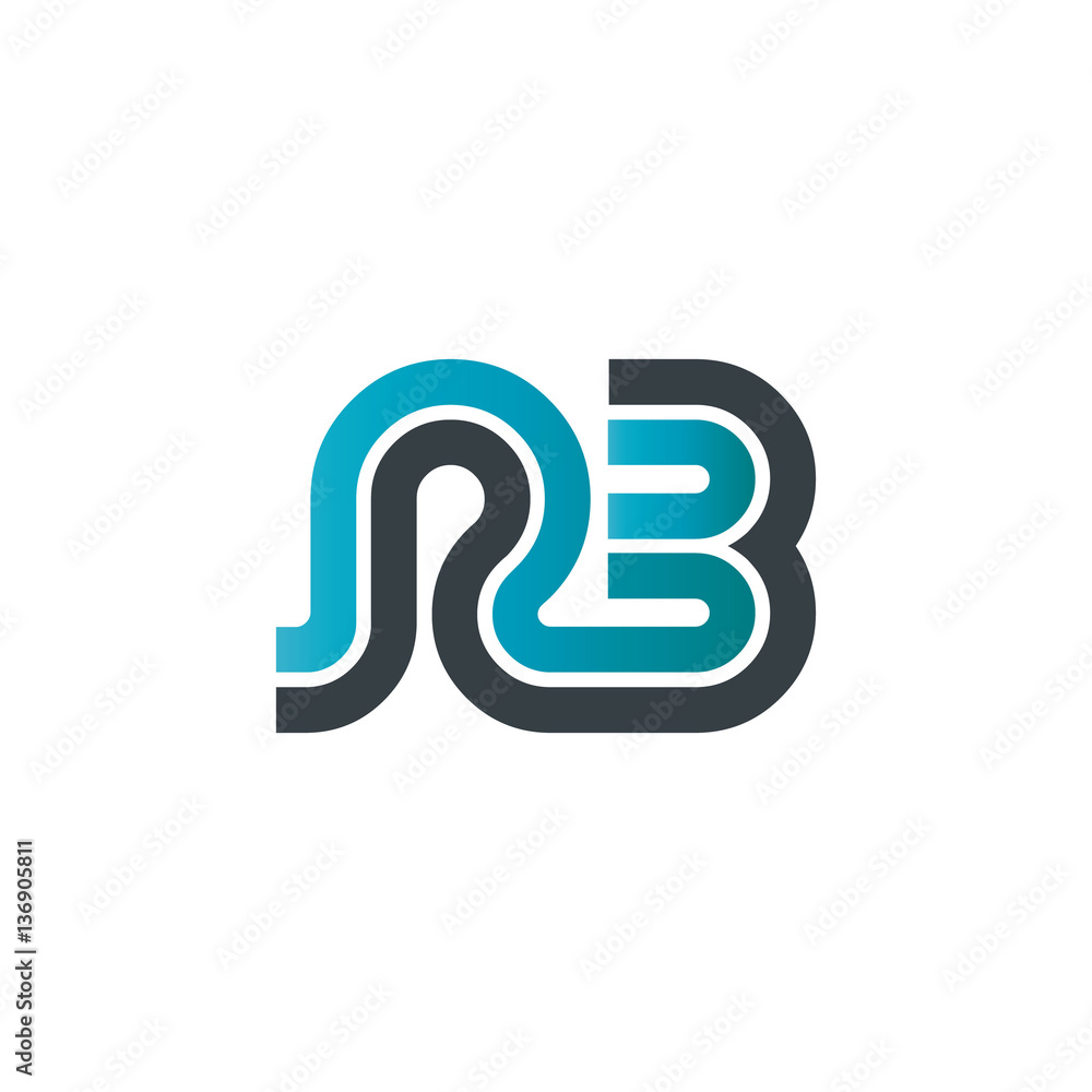 Initial Letter RB Linked Design Logo Initial Letter RB Linked Design Logo