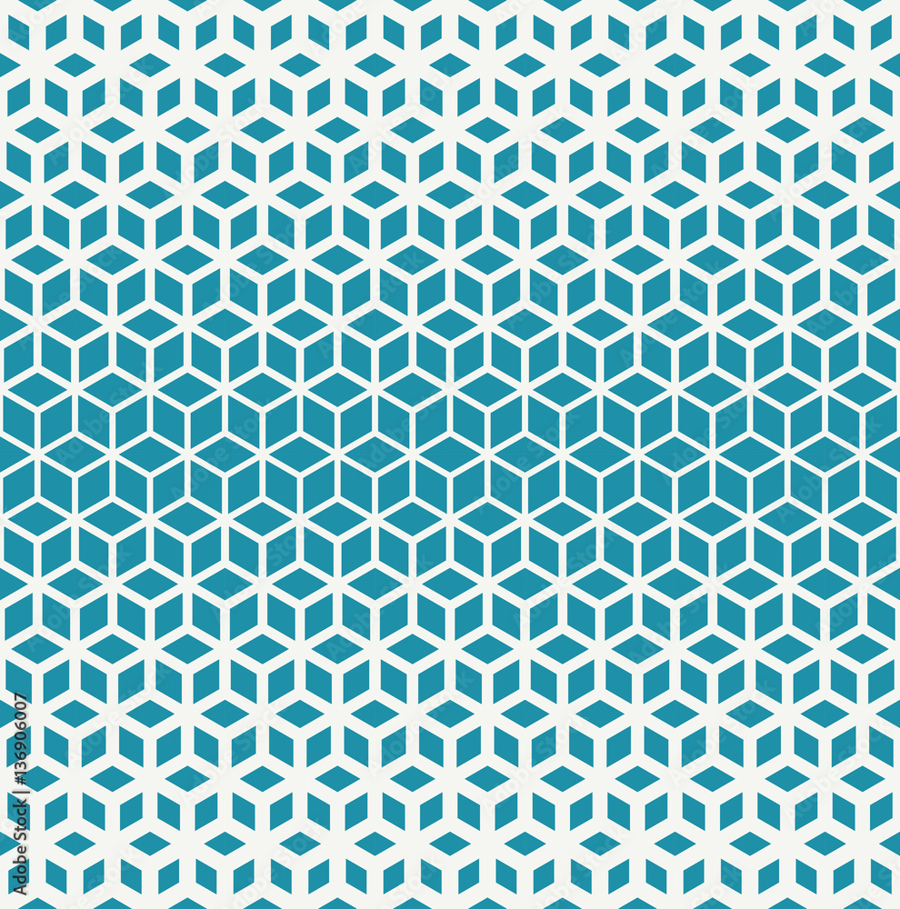 Abstract sacred geometry blue grid halftone cubes pattern Abstract sacred geometry blue grid halftone cubes pattern