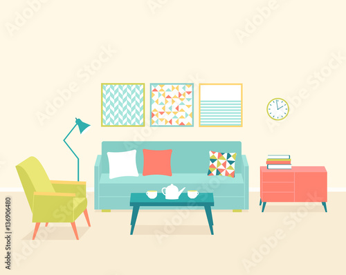 Vector living room interior