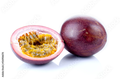 passion fruits isolated on white background.