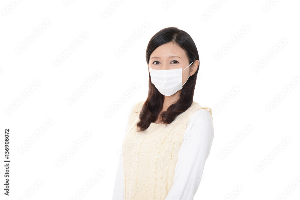 マスクをした女性 マスクをした女性