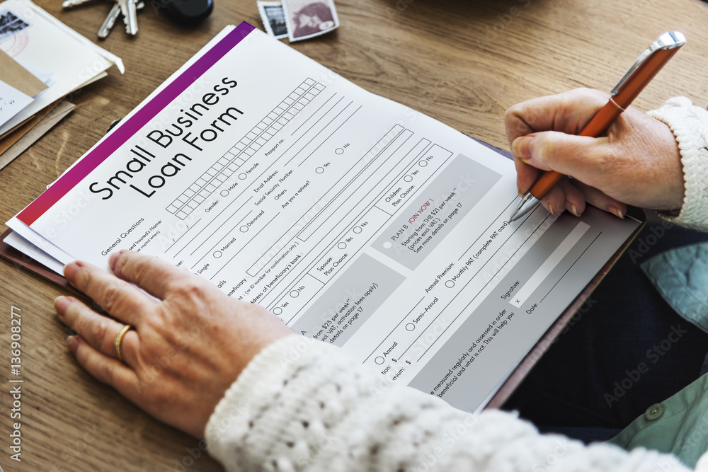 Obraz premium Samll Business Loan Form Tax Credits Niche Concept