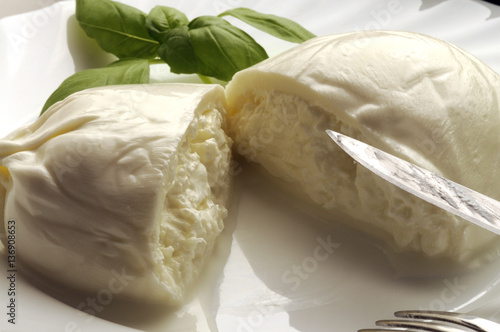 Fotografi 부라타 Burrata ブッラータ Буррата Burata a fresh Italian cheese