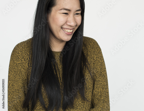 Woman Cheerful Studio Portrait Concept photo