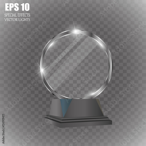 Glass Trophy Award. Vector illustration