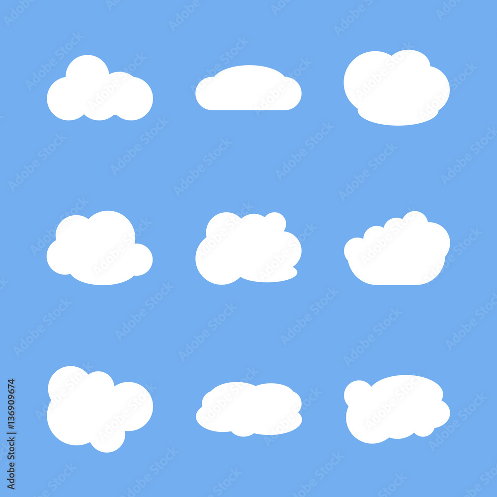 Cloud icon set Cloud icon set