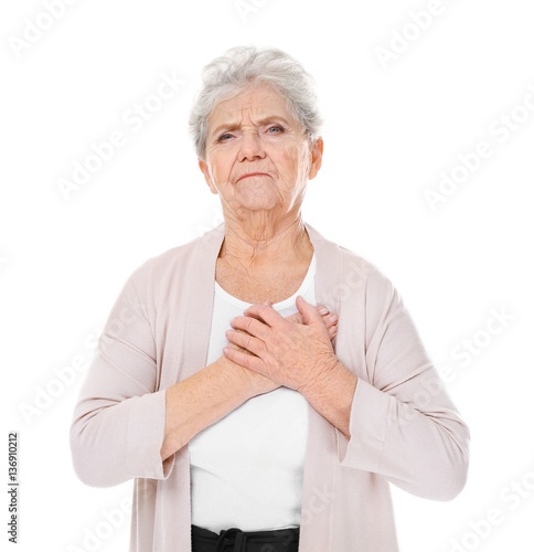 Elderly woman having heart ...