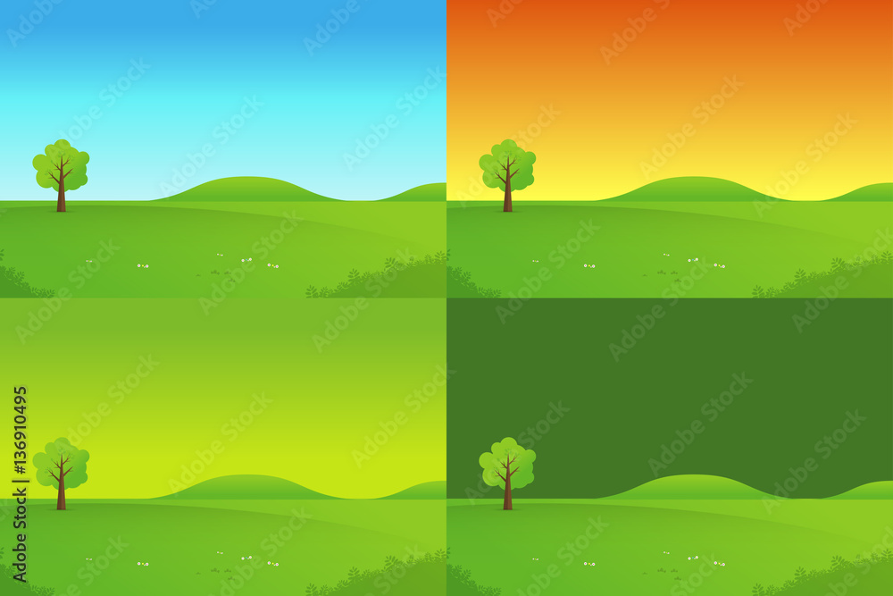 Forest trees landscape illustration