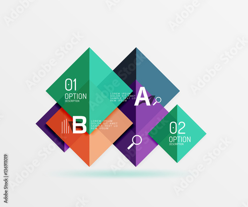Free Download Modern flying square infographic - GFXLoad