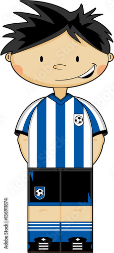 Cute Cartoon Soccer Football Player