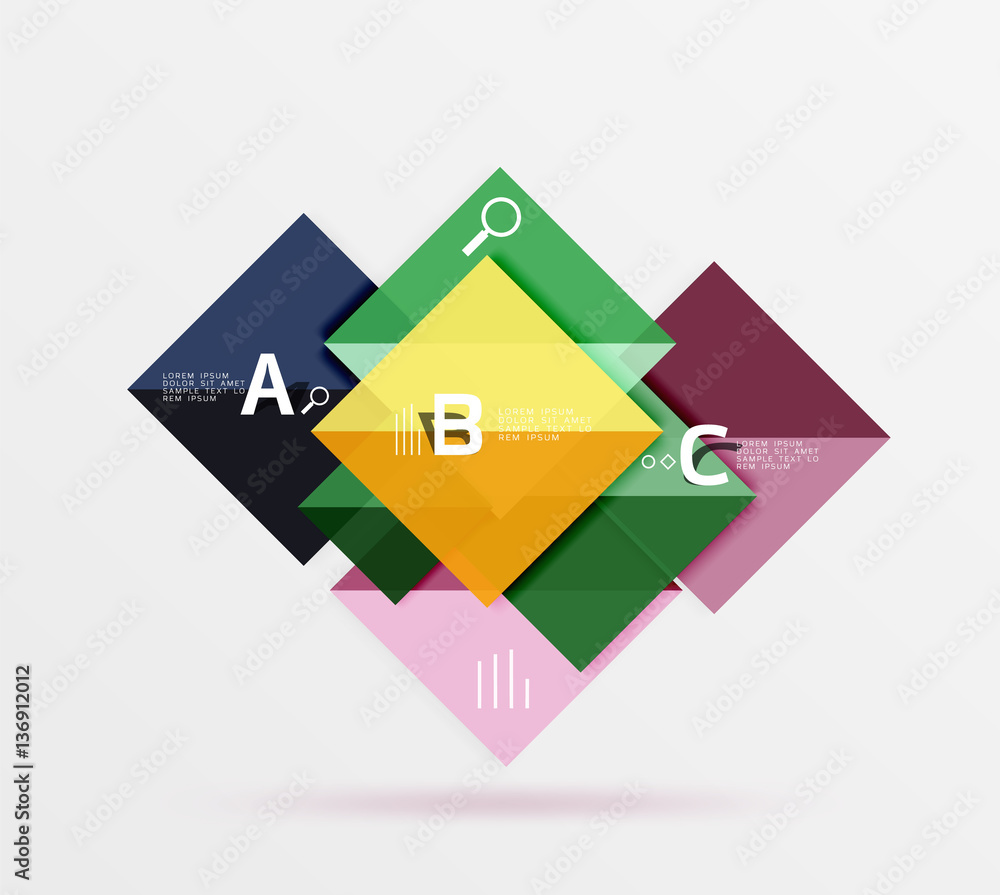 Glossy squares with text, abstract geometric design concept Glossy squares with text, abstract geometric design concept