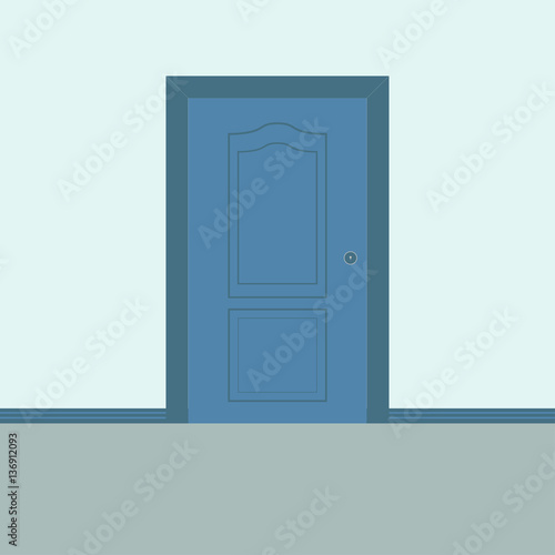 Closed biue entrance