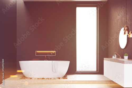 Bathroom with windows and sink, toned