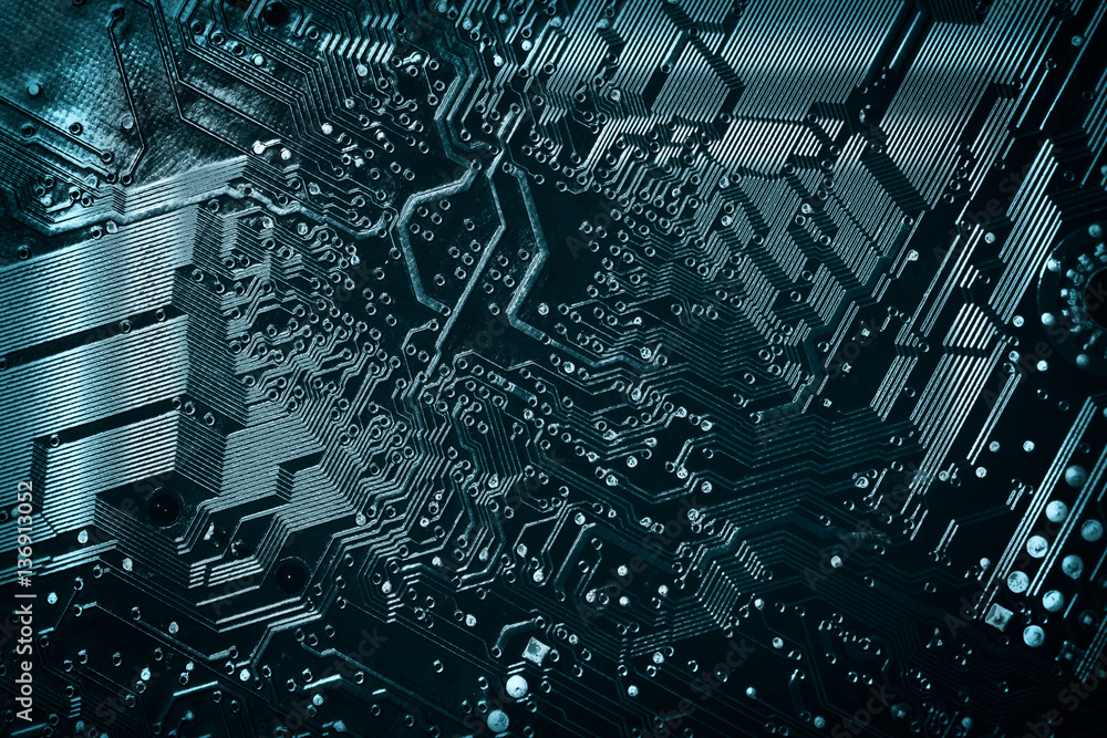 Circuit board. Electronic computer hardware technology. Motherboard ...
