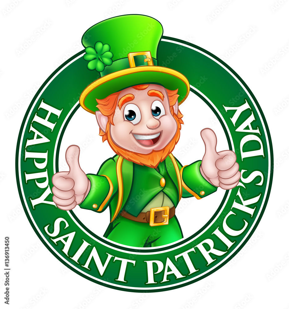 Happy st patricks leprechaun hat cartoon clipart Vector Image