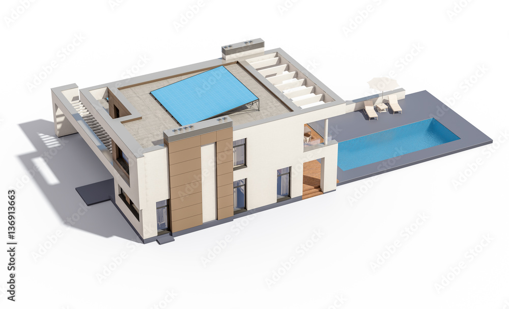 3d rendering of modern cozy house 3d rendering of modern cozy house