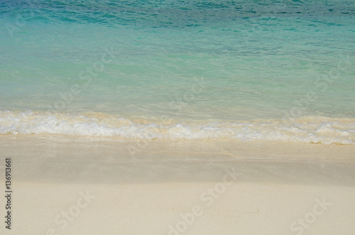 blue water, white sand