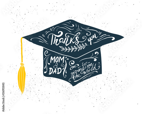 Greeting Card With Congratulations Graduate Completion of Studies